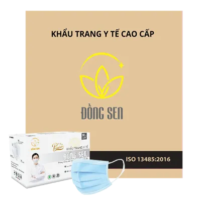 Khẩu Trang Y Tế 4 Lớp Đồng Sen Vip Xanh